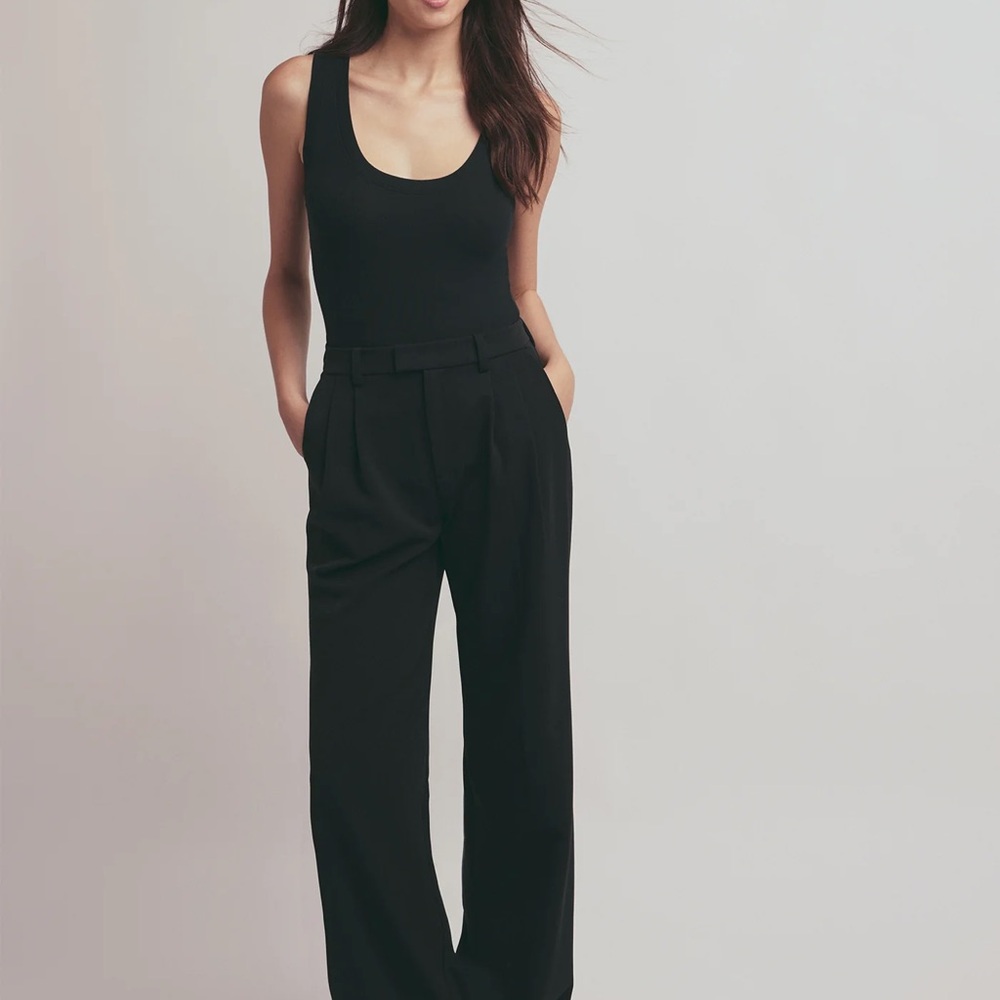 Favorite Daughter favorite low pant in Black linen